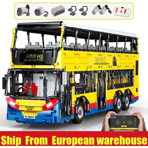 Yeshin QC015 high-tech Car Model The MOC APP RC TransBus Enviro 500 Set Assembly Motorized Car Building Blocks Christmas Gift