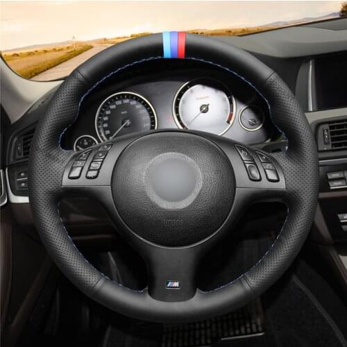 DIY Anti-Slip Wear-Resistant Steering Wheel Cover For BMW E46 330i 330Ci E39 540i 525i 530i M3 Car Interior Decoration