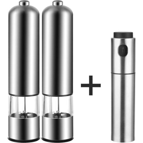 Electric Pepper Grinder Automatic Spice bottles Mill Ceramic 304 stainless steel Olive sauce vinegar bottle Kitchen supplies