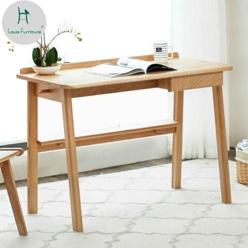 Louis Fashion Computer Desks Japanese Solid Wood White Oak