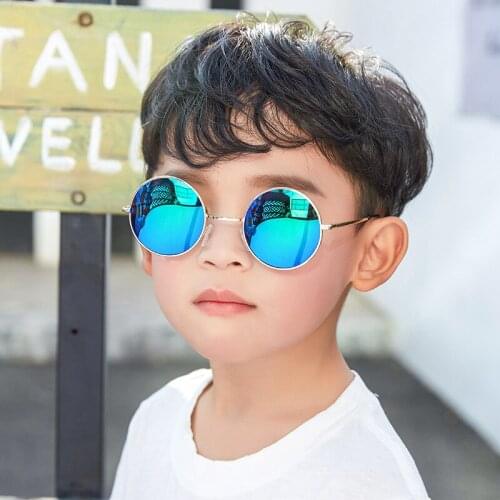 ZAOLIHU Round Kids Sunglasses Metal Small Eyeglasses Mirror Lens UV400 Children Eyewear Vintage Summer Shades Cool Sun Glasses