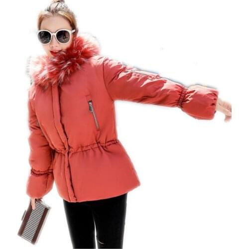 Hooded Large Fur Collar Winter Women Jackets 2018 Down Cotton Jacket Women Loose Thicken Outerwear Casual Parkas Padded CoatQ623