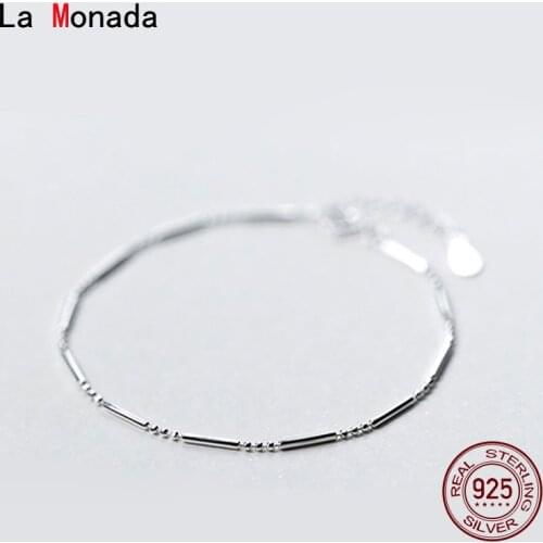 La Monada Fine Silver 925 Jewelry Bracelet Female Woman Small Bead Minimalist Bracelets For Women Silver 925 Sterling