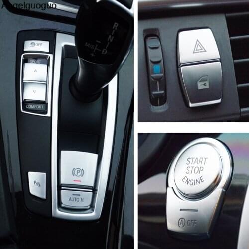 Modified Stickers for BMW 5 GT5 6 7 Series X3 X4 Car Warning Light Button/Handbrake AUTO H/ START STOP ENGINE Button Knob Cover