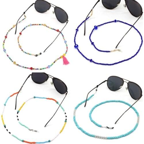 Wgoud Fashion Glasses Chains Colorful Beaded Sunglass Reading Eyeglasses Chain Cord Holder Rope For Women Men Couples