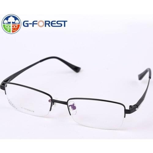 Fashion Pure Titanium Myopia glasses frame for men Optical mens eyeglasses frames male Prescription glasses Half Metal eyewear