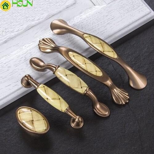 Marble Vein Ceramic Knobs and Handles Ceramic Handles for Kitchen Cupboards Cabinet Door knobs Drawer Pulls Furniture Hardware