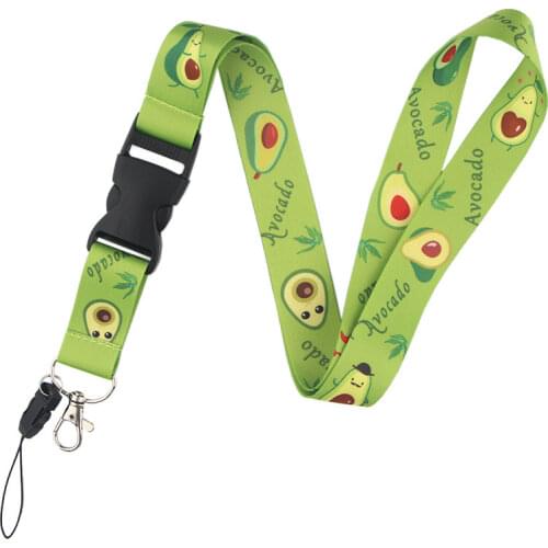 Cartoon Avocado Mobile Phone Strap Neck Lanyard Key ID Card Mobile Phone USB Bracket Lanyards