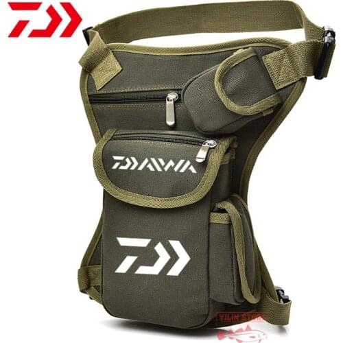 New Daiwa Fishing Bag Mens Outdoor Waist Tactical Multi-function Leg Bag Canvas Waist Bag Riding Bag Leisure Sports Fishing Ba