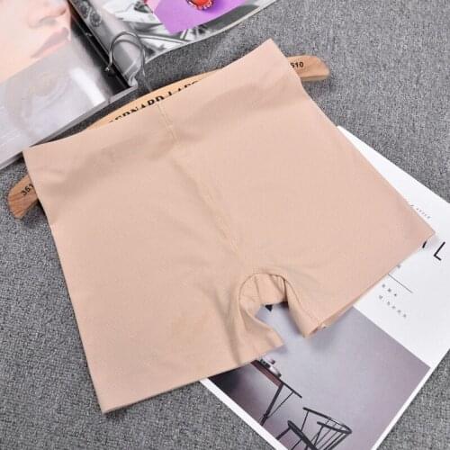 2021 New Womens Ice Silk Safety Shorts Seamless Boxer Briefs Underwear Boyshort Solid New