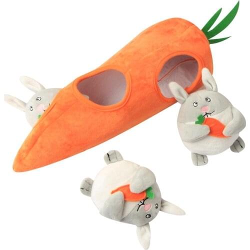Plush Dog Hide And Seek Sounding Toy Cartoon Carrot House Set Pet Supplies