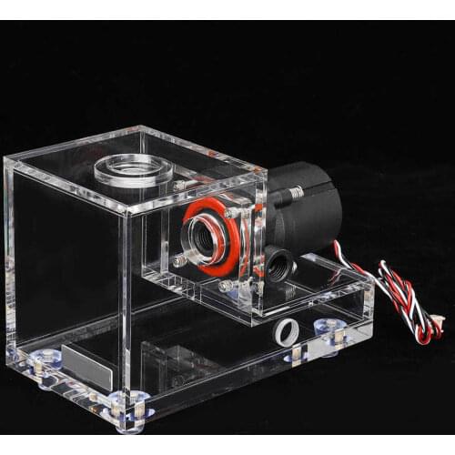 Full Transparent 600ML Acrylic Water Cooling Tank Reservoir Integrated 600L/H Flow 4 meters Lift Water Cooler Pump