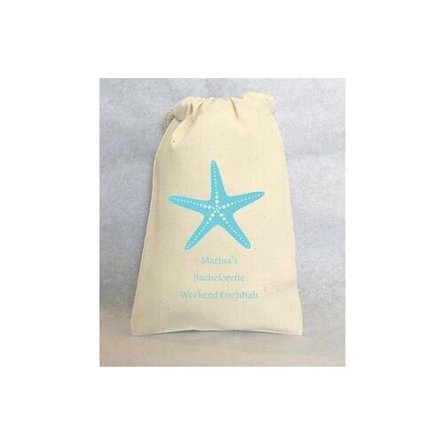 Custom starfish wedding muslin favor gift Welcome Candy Thank you Bags pouches Bachelorette bridal shower party gift bag
