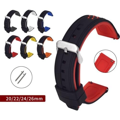 20mm 22mm 24mm 26mm Silicone Band Strap for Samsung Galaxy Watch 42mm 46mm Active 2 Gear S3 S2 Amazfit Quick Release Bracelet