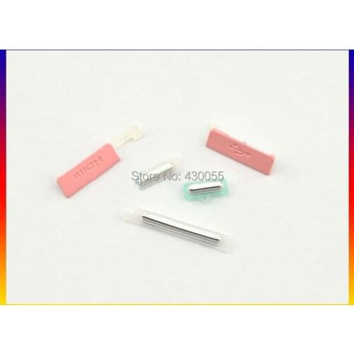 Pink New Housing Power Volume Side Buttons HDMI USB Plug Cover Case For Sony Ericsson Xperia S LT26 LT26i Free Shipping