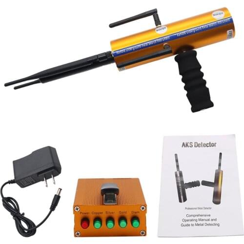 Handheld AKS Long Range Gold Metal Detector Gems Diamond Finder with Five Antennas