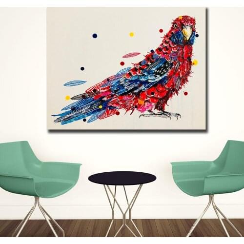 Fashion Printing Pop Art Animal Simply Red Canvas Painting for Living Room Home Decor Oil Painting Wall Art Picture Unframed