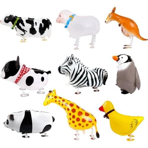 Walking Animal Balloons Cartoon Foil Number Balloon Safari Jungle Birthday Party Decor Kids Toys Gift Baby Shower Decor Ballons