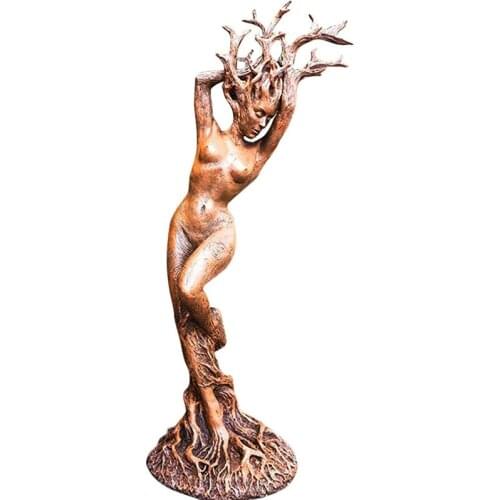 Forest Goddess Statue Resin Ornaments Garden Handicraft Ornaments Green Man Statue Tree God Ornaments-Female
