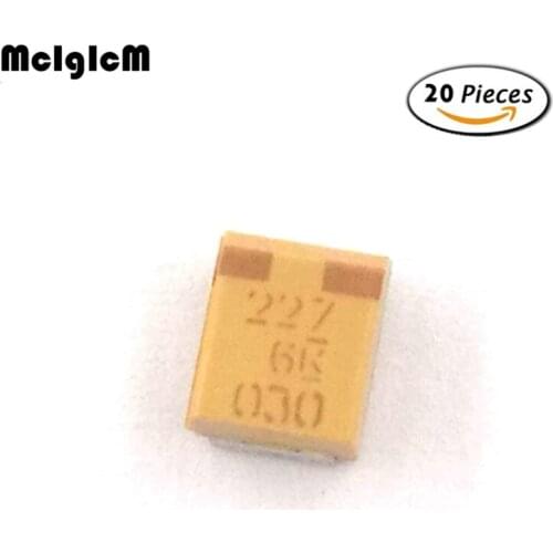 MCIGICM 20pcs B 3528 220uF 6.3V SMD tantalum capacitor