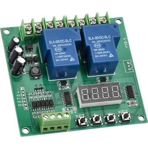 YYB-5 12V 24V Motor Forward / Reverse Control Board Two Relay Delay Timing Cycle Module Motor Relay Delay Module Promotion