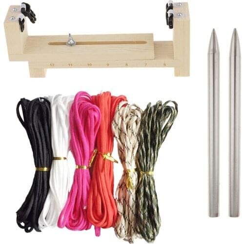 1 Set DIY Jig Paracord Bracelet Maker Weaving Tool Parachute Cord Needles Buckles Kit