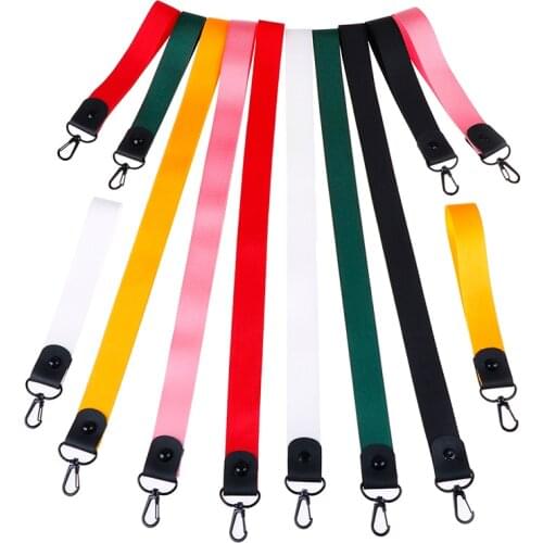 1 Pcs Solid Color keychain Tag Lanyard ID Card Pass Neck Strap Mobile Phone Straps Badge Holder DIY Hang Rope