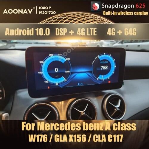 128GB Android 10.0 Snapdragon 625 car radio GPS For Mercedes benz A class W176 / GLA X156 / CLA C117 2013-2019 multimedia player