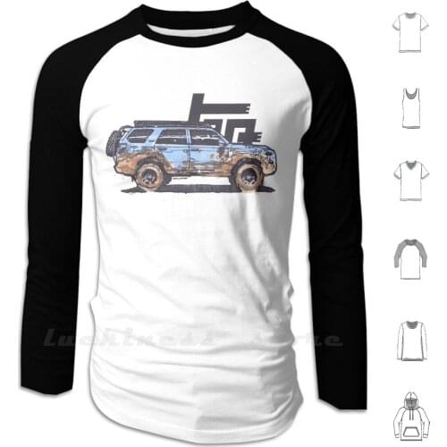 5th Gen 4runner Trd-Blue Hoodies Long Sleeve 4 Runner 4runner Trd Lifted Muddy Dirty Sketch Suv