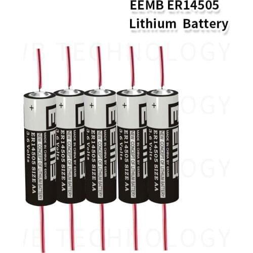 8pcs EEMB ER14505 ER14505H AA 3.6V 2400mAh energy lithium battery smart meter battery With solder pins