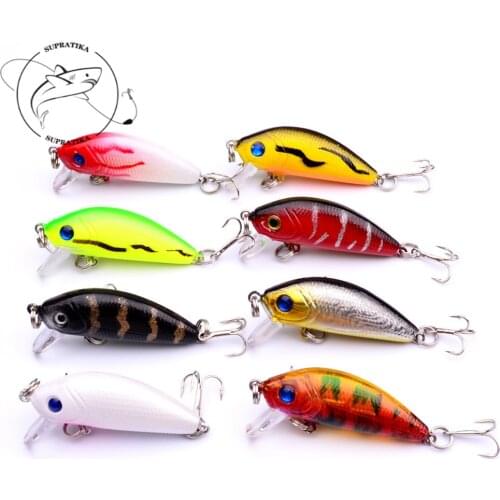 8Pcs/lot Minnow Fishing Lure 50mm/3.6g Hard Plastic Bait Rattle Sound Reflective Light Wobbler Depth Dive Fresh SaltWater 10
