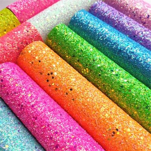 A4 size 20*33cm Glitter Leather Sheets Chunky solid Glitter Faux Leather Wedding Handmade Decor hair bow DIY material