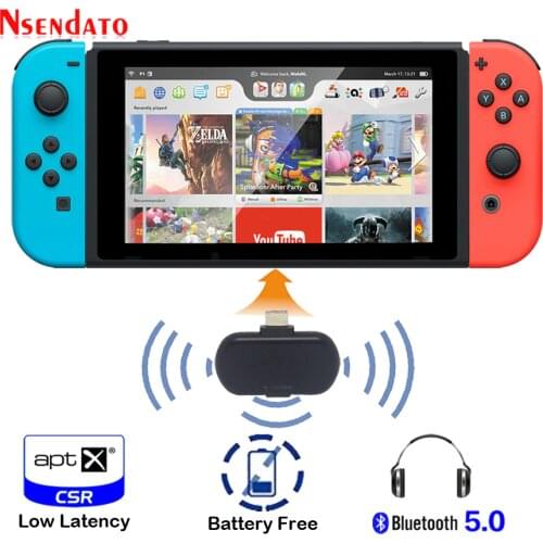 Wireless Bluetooth 5.0 Stereo Type-C Audio Transmitter Transceiver Adapter Support APTX LL SBC low latency for Nintendo Switch