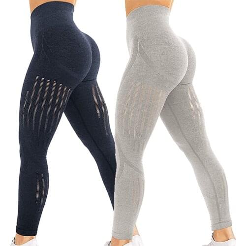 Seamless Fitness Women Leggings Fashion High Waist Elastic Push Up Ankle Length Polyester Breathable Leggings Plus Size