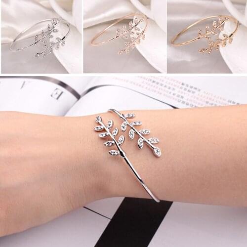 Leaf Bracelet Cuff Fashion Personality Opening Bracelets Bangle Arm Jewelry For Women Jewelry Gift