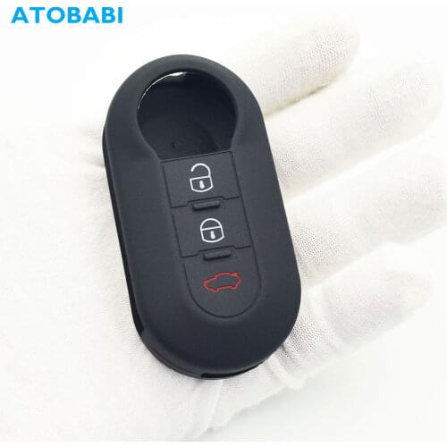ATOBABI Silicone Car Key Cases For Fiat 500 500C 500L 500X Brava Doblo Ducato Punto Panda Palio Qubo Flip Remote Control Cover