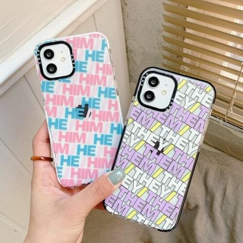 INS Trend English Letters Phone Case For iPhone 11 Pro Max 12 Mini XS X XR Clear Silicone Soft Cover For iphone 7 8 Plus SE 2020