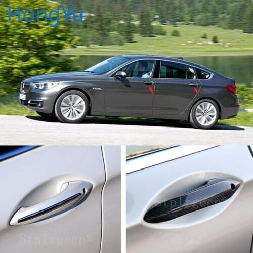 For BMW 5 series GT 5GT 535i 550i 528i 535d Auto Exterior Carbon Fiber Made Door Handle Cover Sticker Decorations Overlay Trim