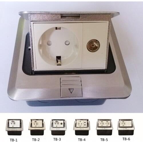 European floor pop up socket with TV Data USB connector aluminum material silver color ground stake free shipping