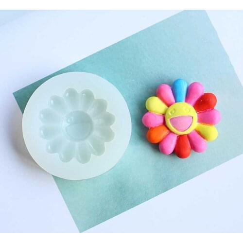 Colorful Sunflower Silicone Mold Car Aromatherapy Plaster Mold Clay Tools