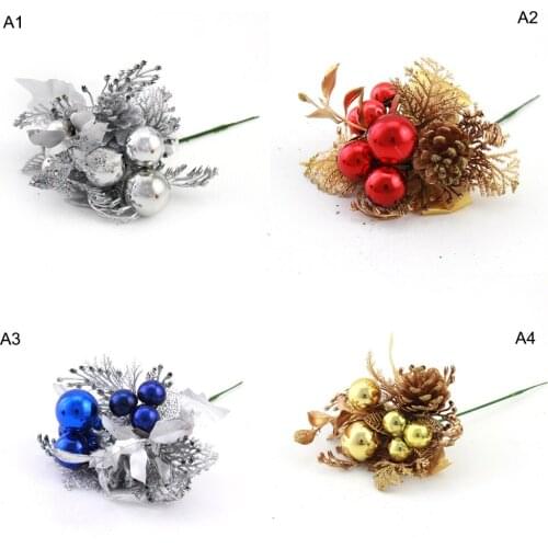 Artificial Pine Cone Auspicious Fruits Branch for Flower Arrangements wedding Christmas Tree Ornaments DIY Valentines Day Gift
