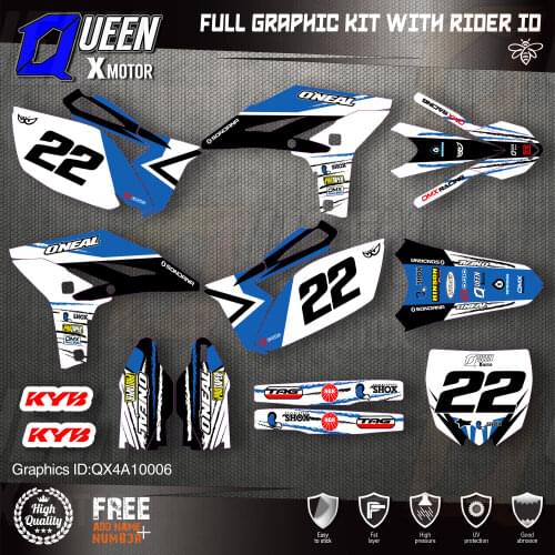 QUEEN X MOTOR Custom Team Graphics Backgrounds Decals 3M Stickers Kit For YAMAHA 2010-2013 YZF250 006
