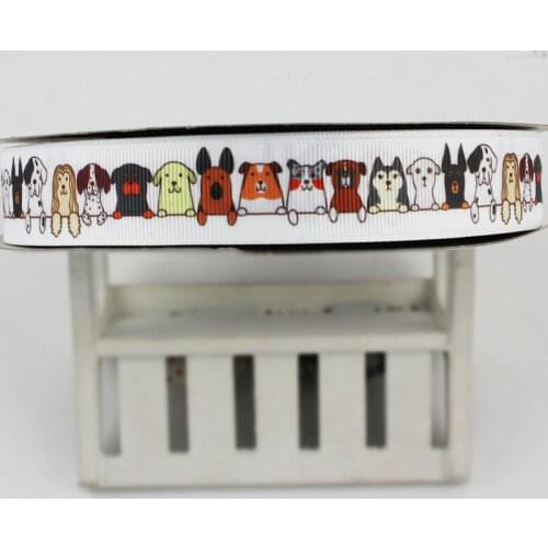 9mm/16mm/22mm/25mm/38mm/75mm dog print grosgrain ribbon 10/25/50yards DIY gift wrap sewing wedding decor ribbon