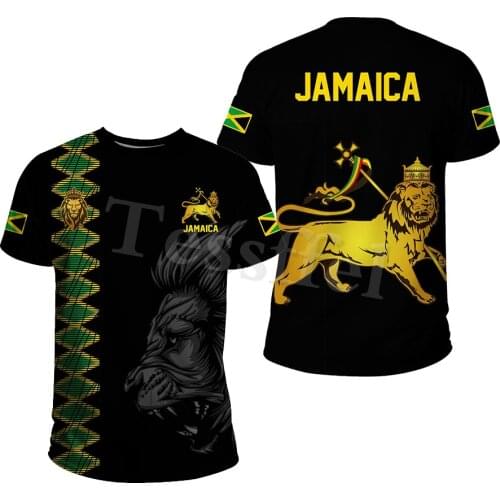 Tessffel Jamaica Lion Emblem Summer New Fashion 3D Print Tops Tee Tshirt Men Women Short Sleeve T shirt Streetwear Style-2