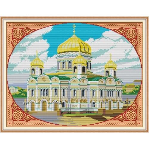 Cathedral of Christ the Saviour cross stitch kit aida 14ct 11ct count print canvas cross stitches needlework embroidery DIY