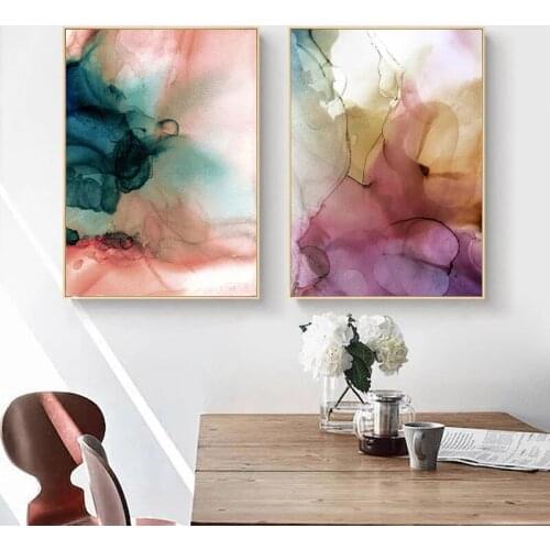 Wall Art Modern Abstract Marble Pattern Watercolor Posters Prints Picture Nordic Canvas Paintings Living Room Bedroom Decoration