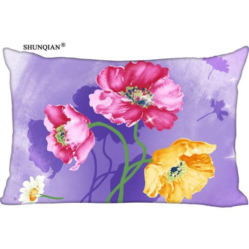 New Painting Flowers Pillow Case Custom Wedding Pillowcase Cover Cases Gift Zippered Rectangle Pillow Case