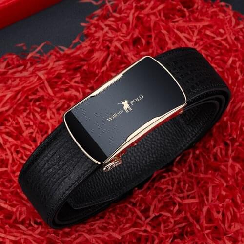 WILLIAMPOLO New fashion business Joker mirror wear the first leather belt