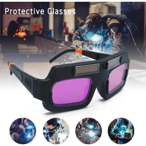 Solar Auto Darkening Welding Goggles Welder Glasses Adjustable Arc PC Integrated Lens Welding Eyes Protection Goggle