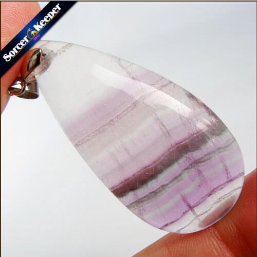 Wholesale Genuine Natural Rainbow Fluorite Crystal Stones Reiki Healing Women Necklaces Pendant Beads Jewelry Craft Making QS586